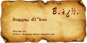 Bogyay Ákos névjegykártya