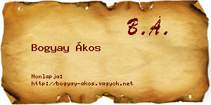Bogyay Ákos névjegykártya