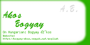 akos bogyay business card